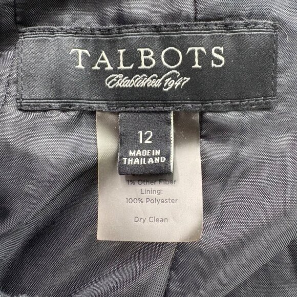 Talbots Skirt Womens 12‎ Black & White Tweed Pencil Academia professional career - Picture 3 of 12
